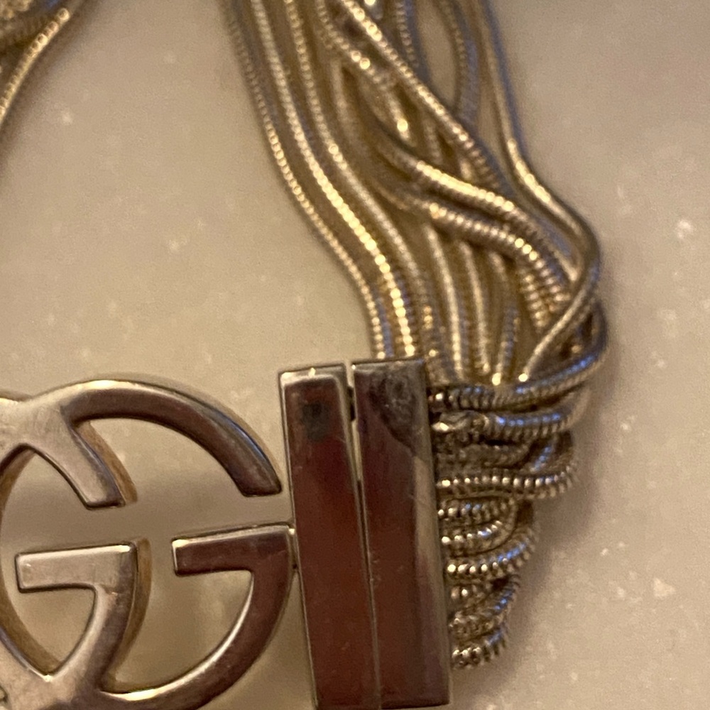 Authentic 925 Gucci Silver Multi-Strand Bracelet - image 2